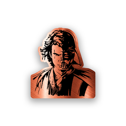Custom Luke inspired car emblem with strong engraved sci fi character design