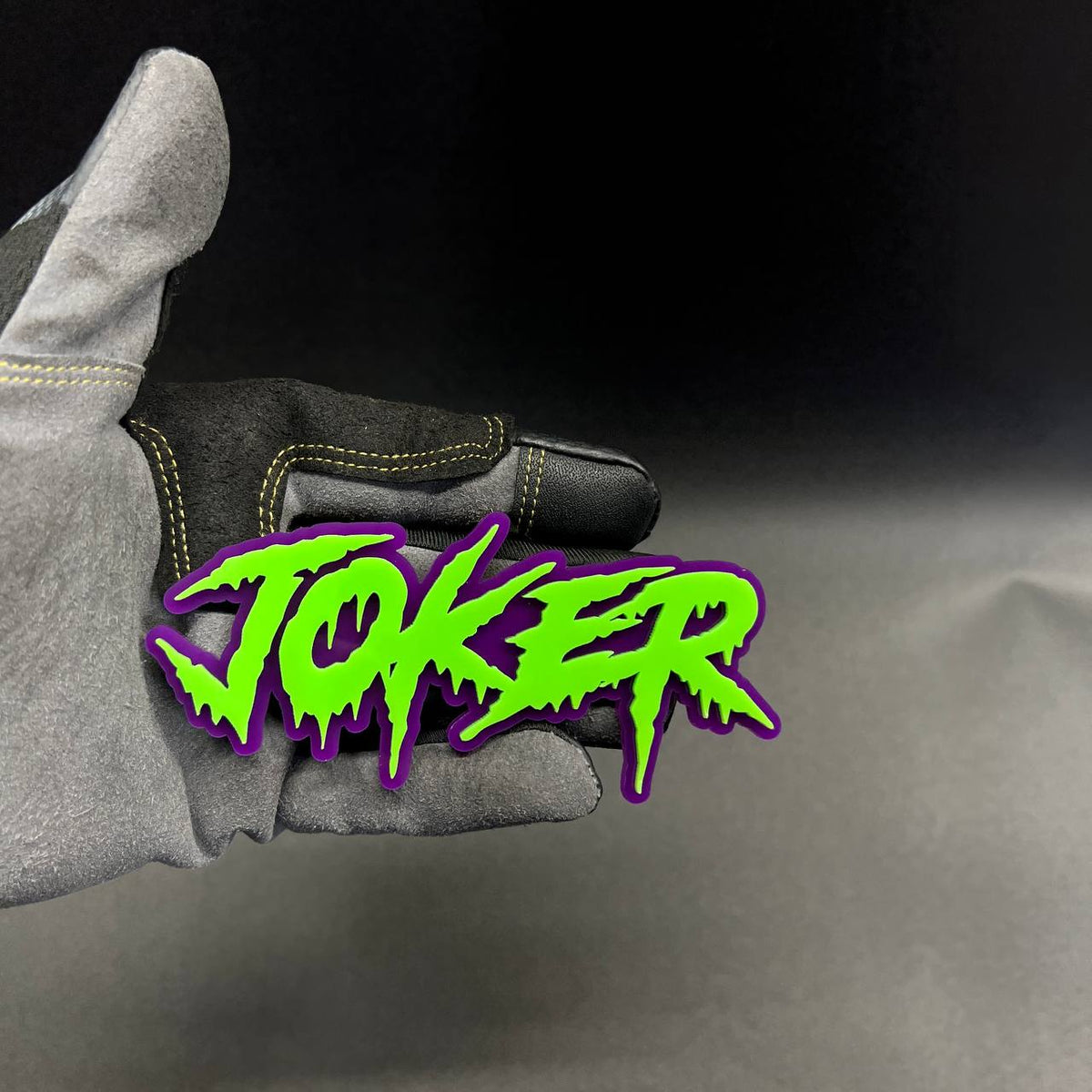 JOKER green and purple text car badge custom fender emblem for cars and trucks