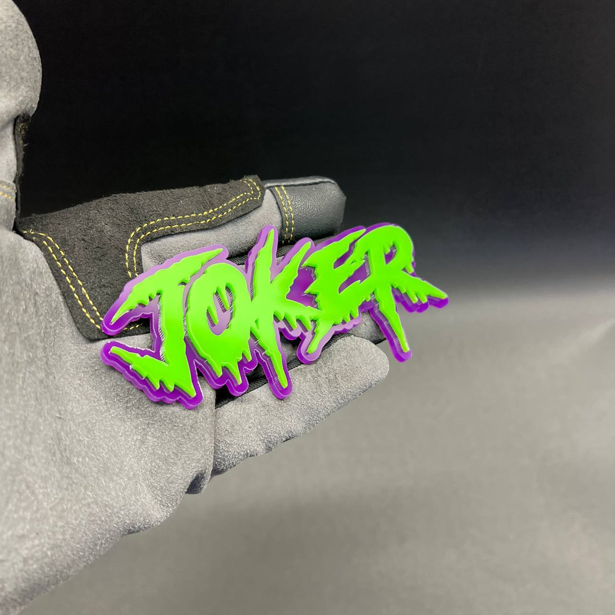 Green purple JOKER car badge for fender tailgate trunk or exterior customization