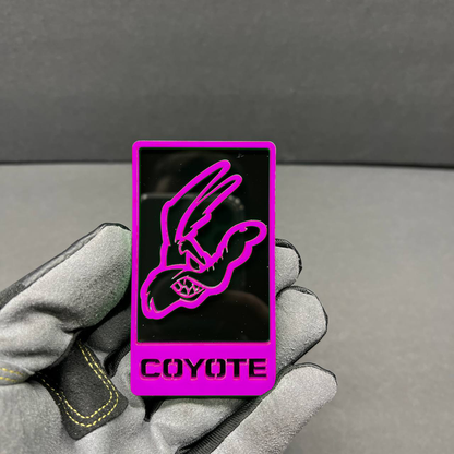 Coyote tailgate emblem for GMC Sierra 2500 HD acrylic badge
