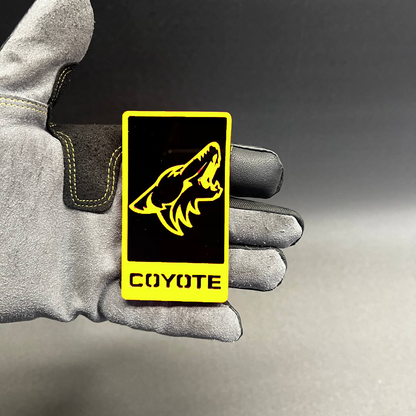 Coyote tailgate emblem for GMC Sierra 2500 HD acrylic badge