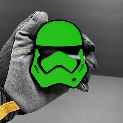 Space trooper helmet acrylic badge for car
