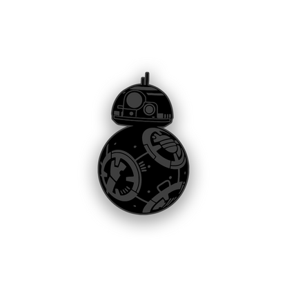 Space inspired droid vehicle badge with clean futuristic engraved symbol