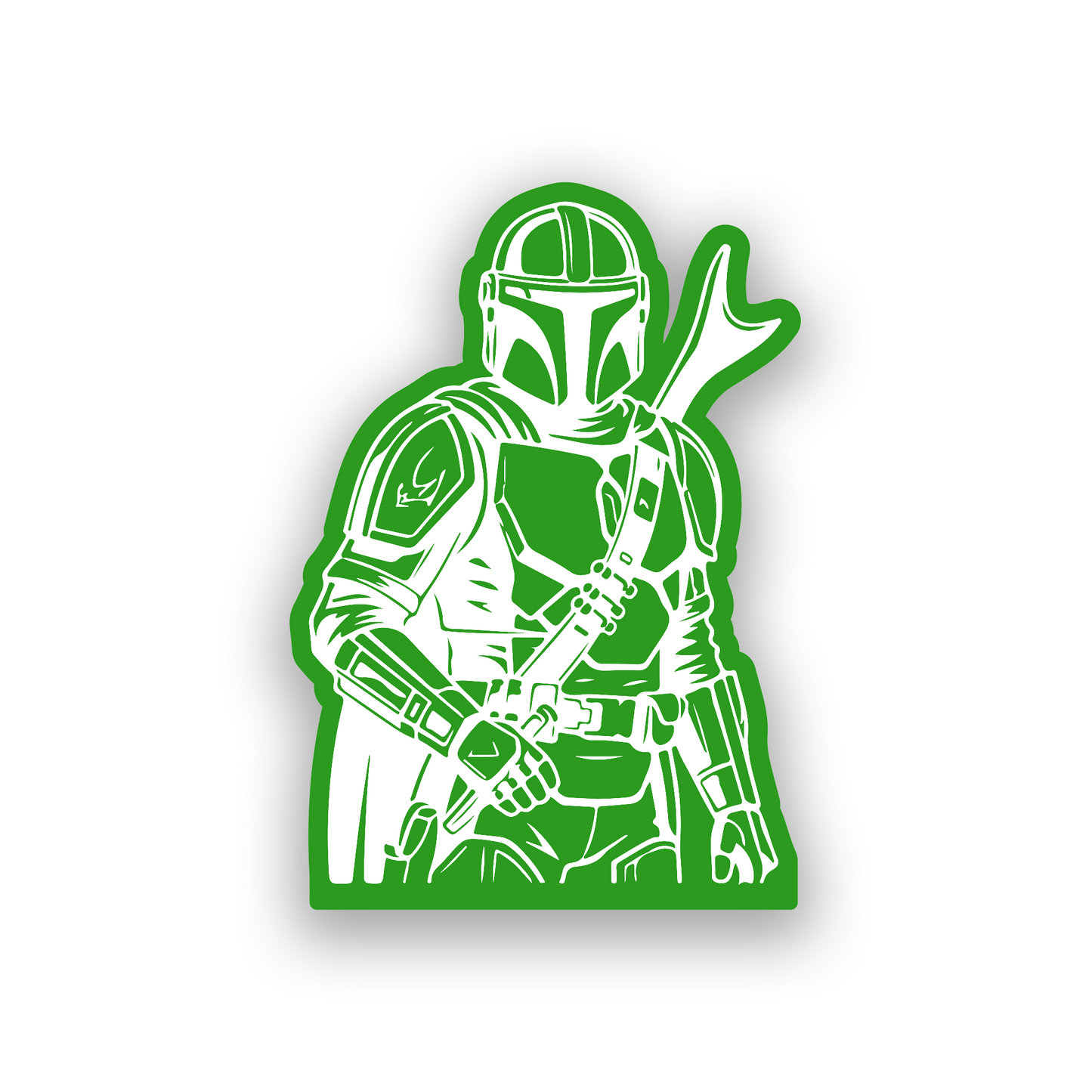 Galactic warrior armor car emblem with detailed Mandalorian inspired engraving