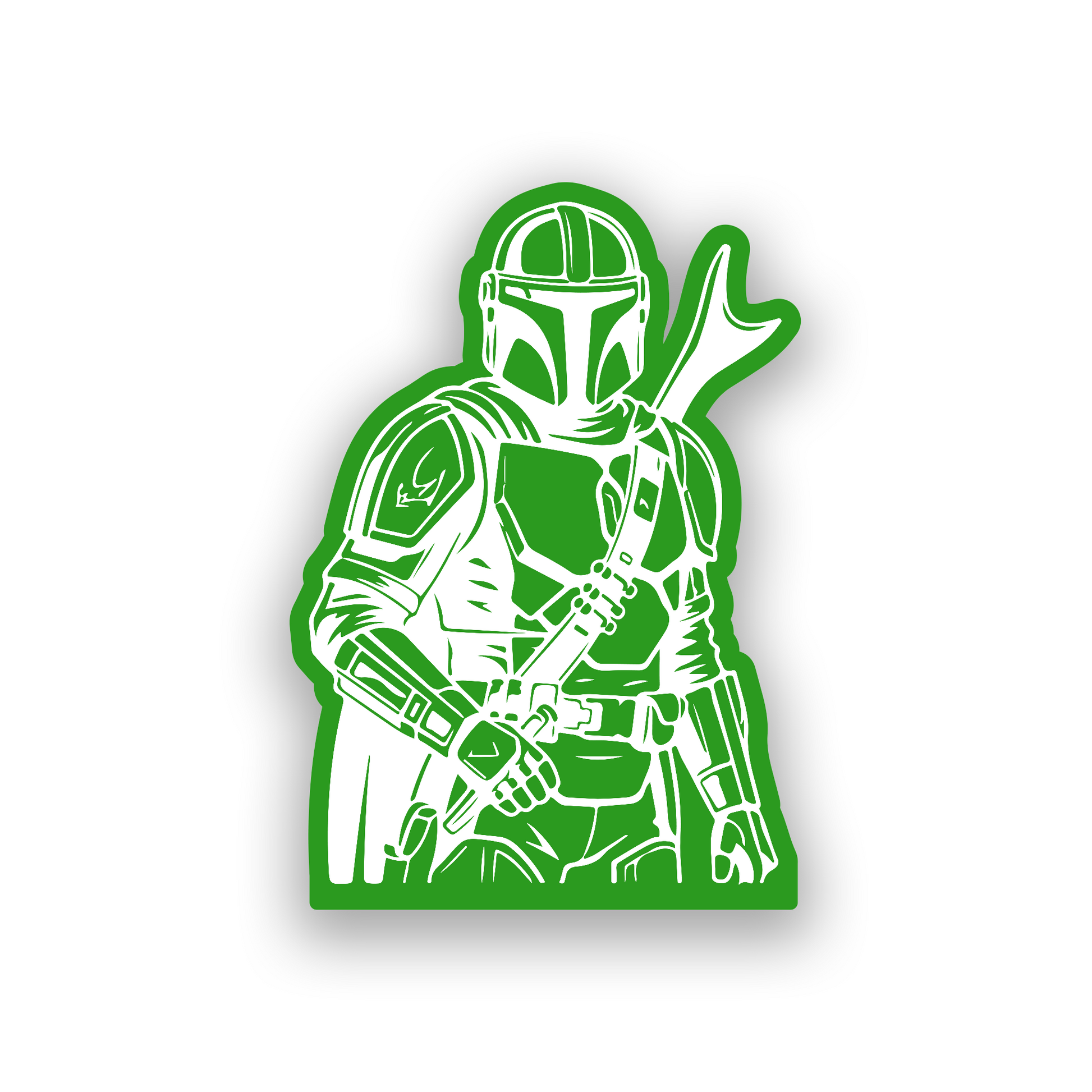 Galactic warrior armor car emblem with detailed Mandalorian inspired engraving