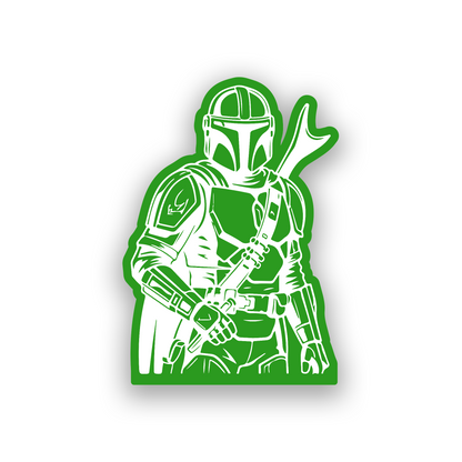 Galactic warrior armor car emblem with detailed Mandalorian inspired engraving