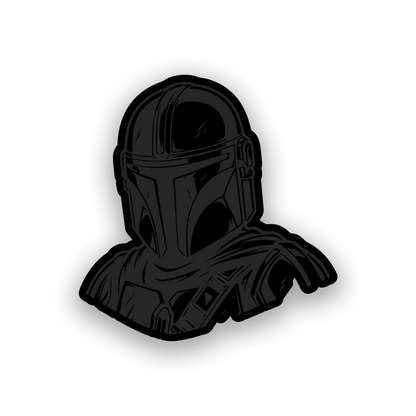 Custom Star Wars inspired Mandalorian warrior badge with strong engraved automotive styling