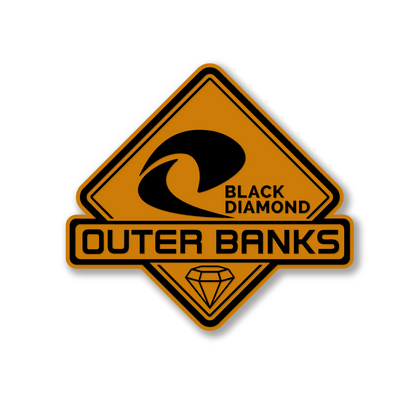 Durable weather-resistant Outer Banks Black Diamond badge with custom color options.