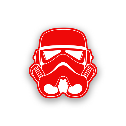 Futuristic helmet car badge with detailed engraved space fantasy logo