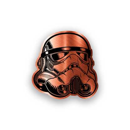 Space soldier inspired engraved car emblem for personalized vehicle styling