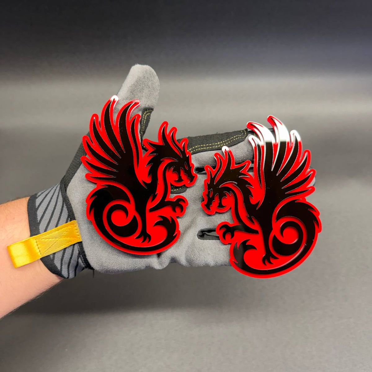 Legend Dragon car badge with winged dragon design for custom fender emblem