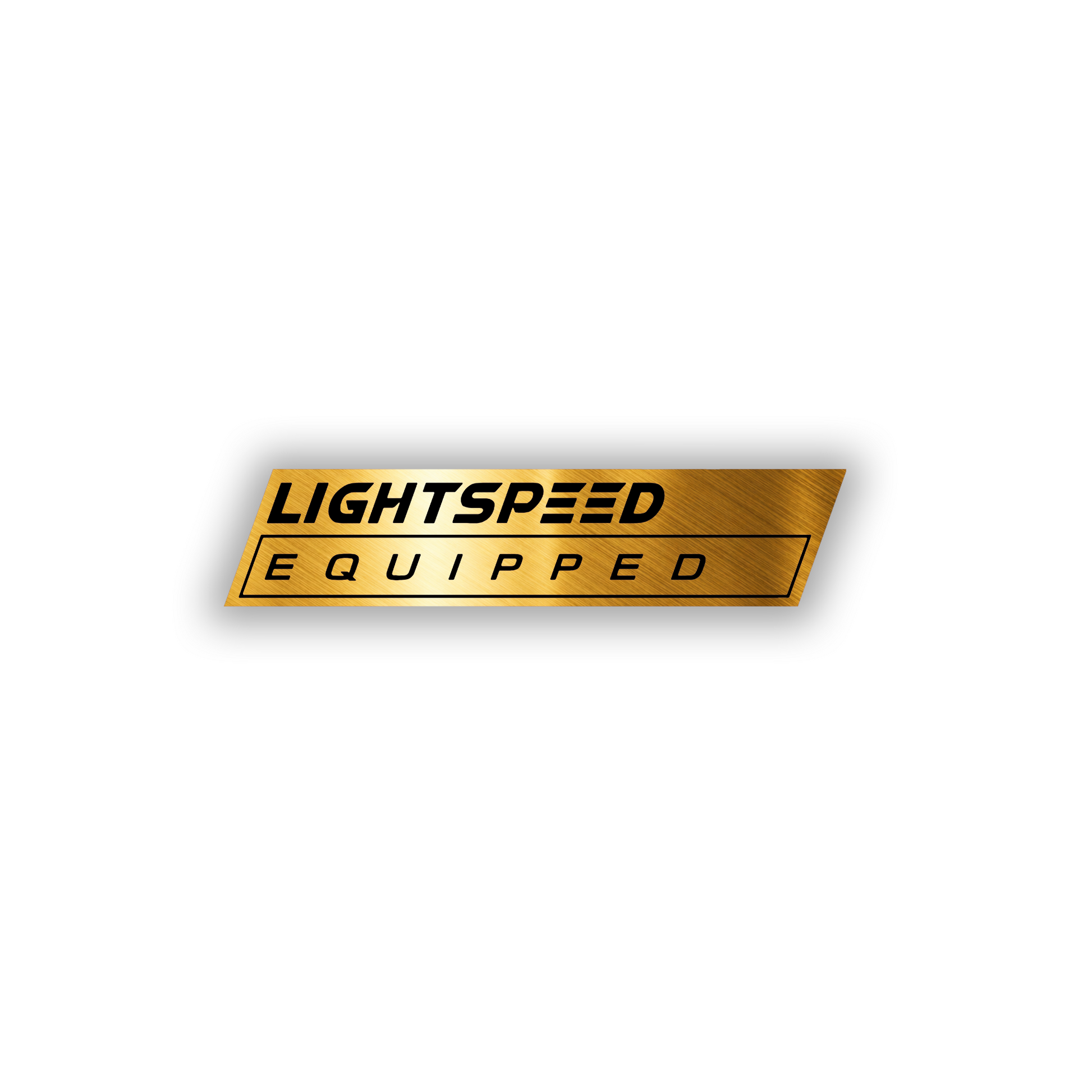 Engraved silver Lightspeed badge for car, truck, or SUV exterior