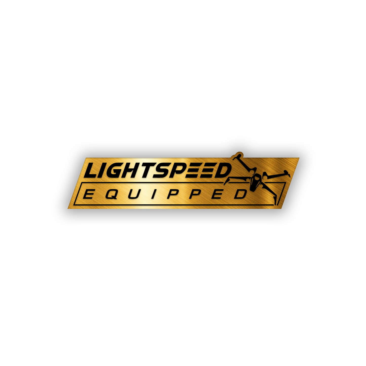 Brushed silver Lightspeed Equipped vehicle exterior badge
