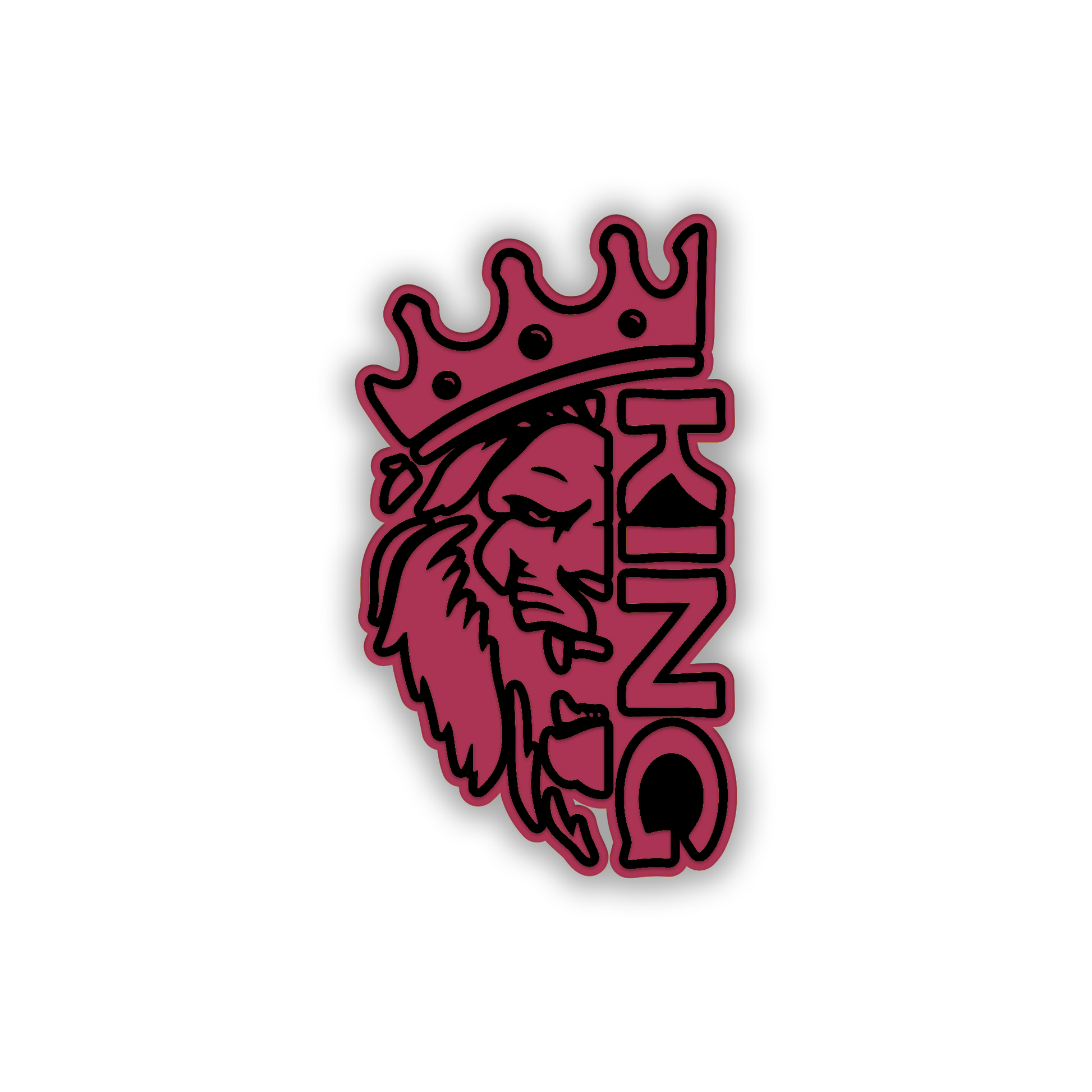 Lion King custom car badge with silver engraved finish