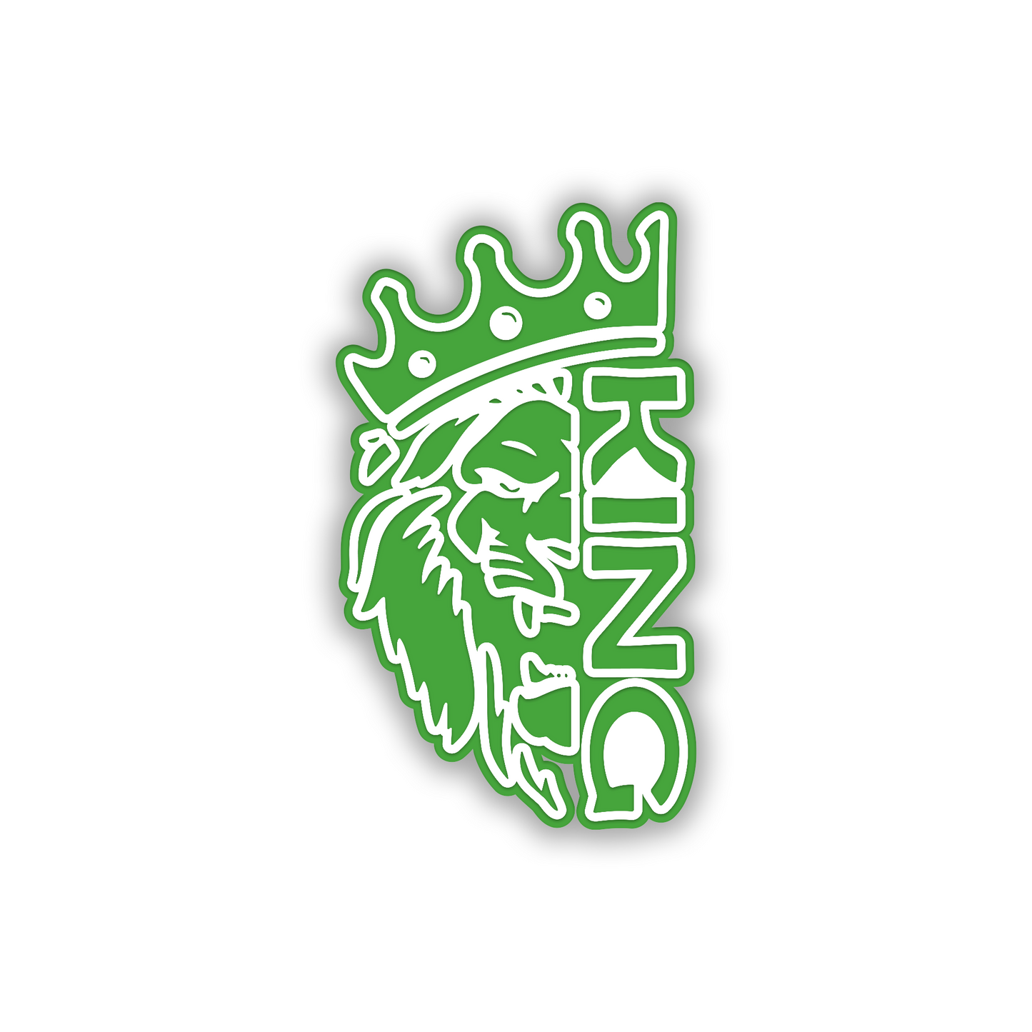 Lion King engraved truck badge with crowned lion graphic
