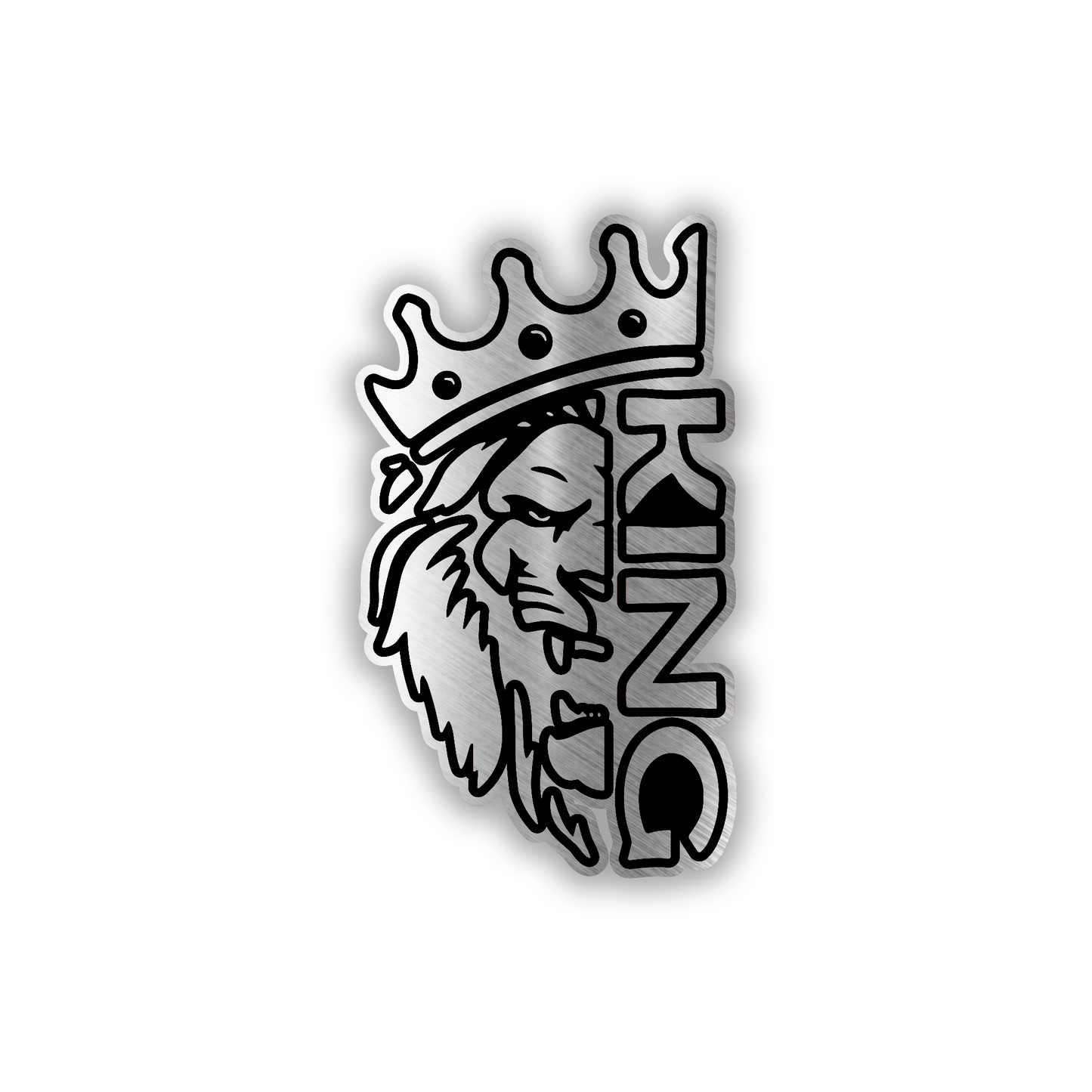Lion King engraved car badge with crowned lion design