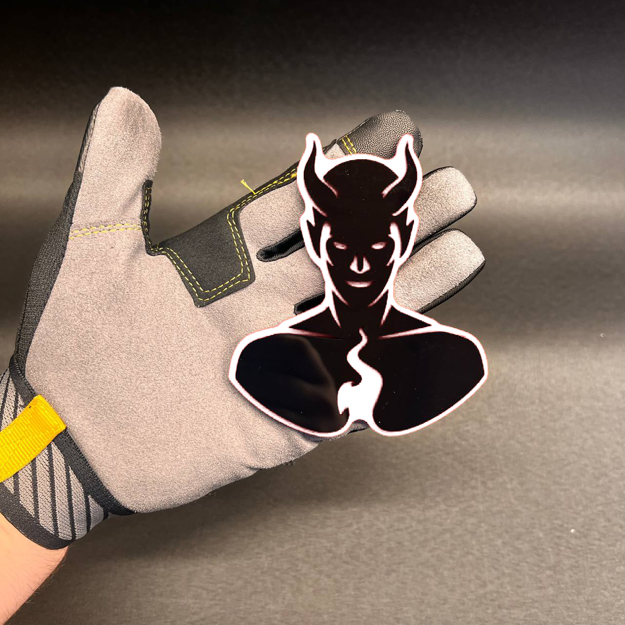 Custom Lucifer Demon auto badge with 3M adhesive backing
