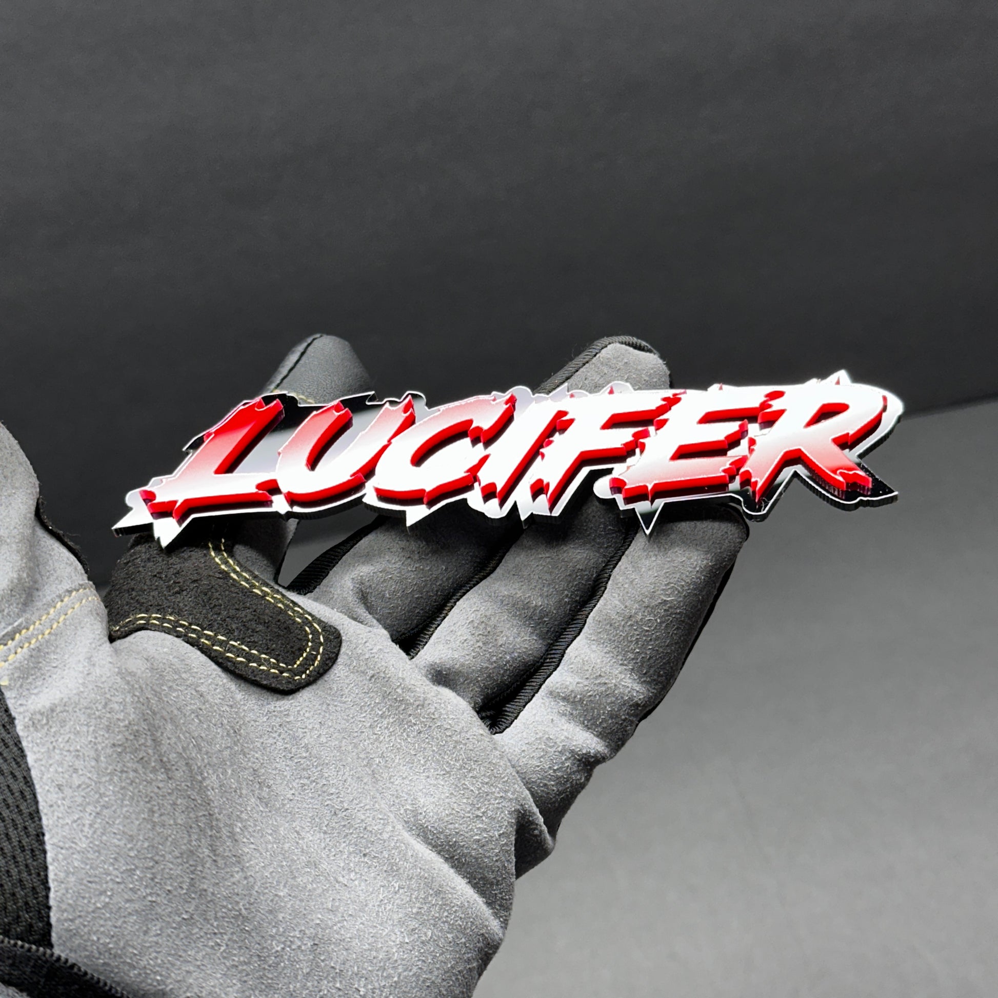 Personalized Lucifer badge for Mustang Camaro Challenger tailgate decoration