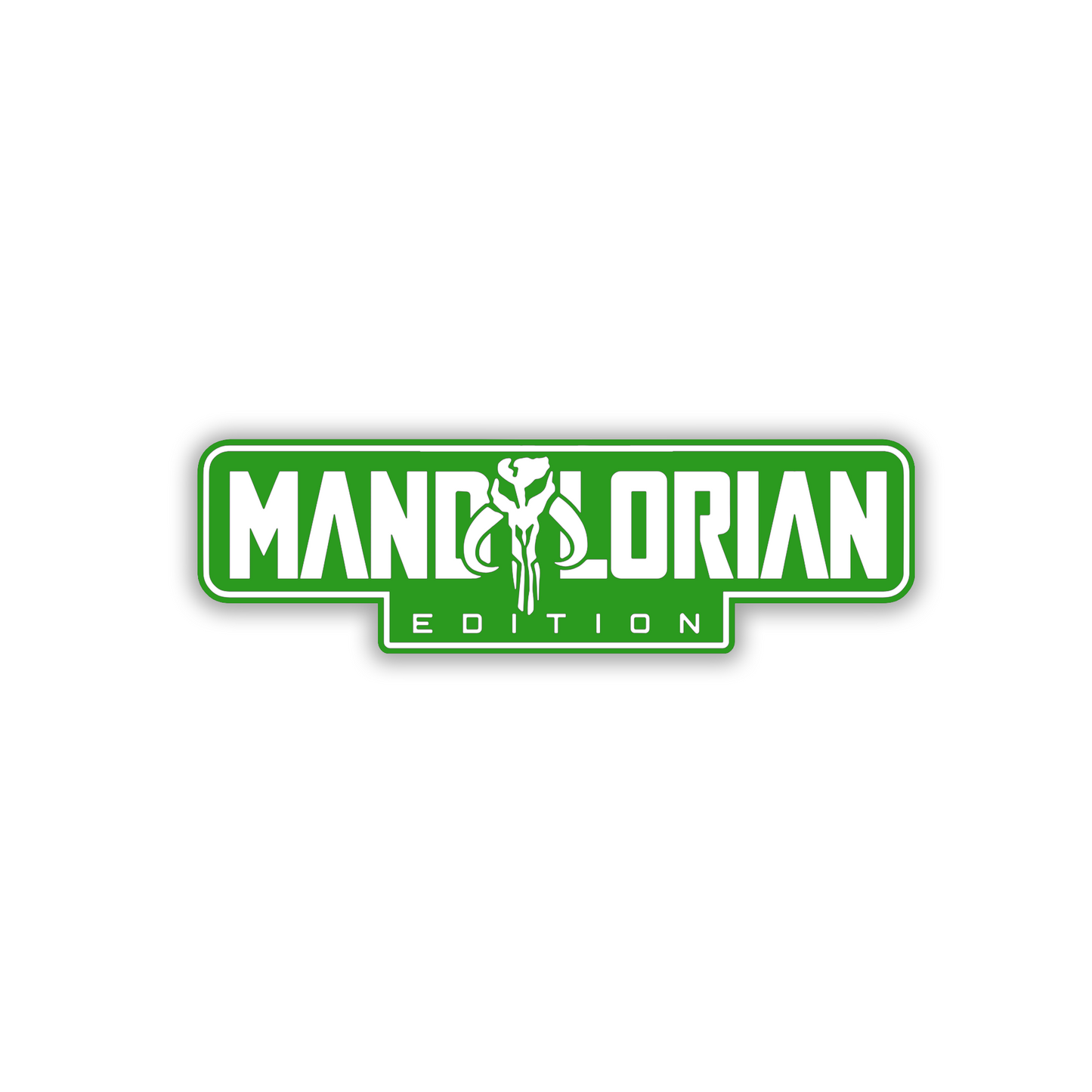 Brushed silver Mandalorian Edition badge for car or truck exterior customization