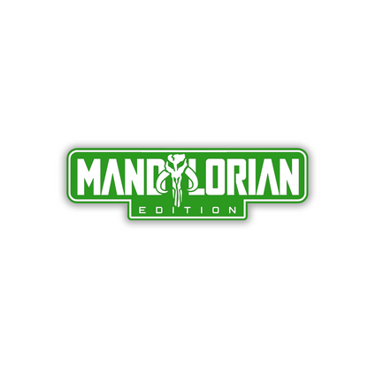 Brushed silver Mandalorian Edition badge for car or truck exterior customization
