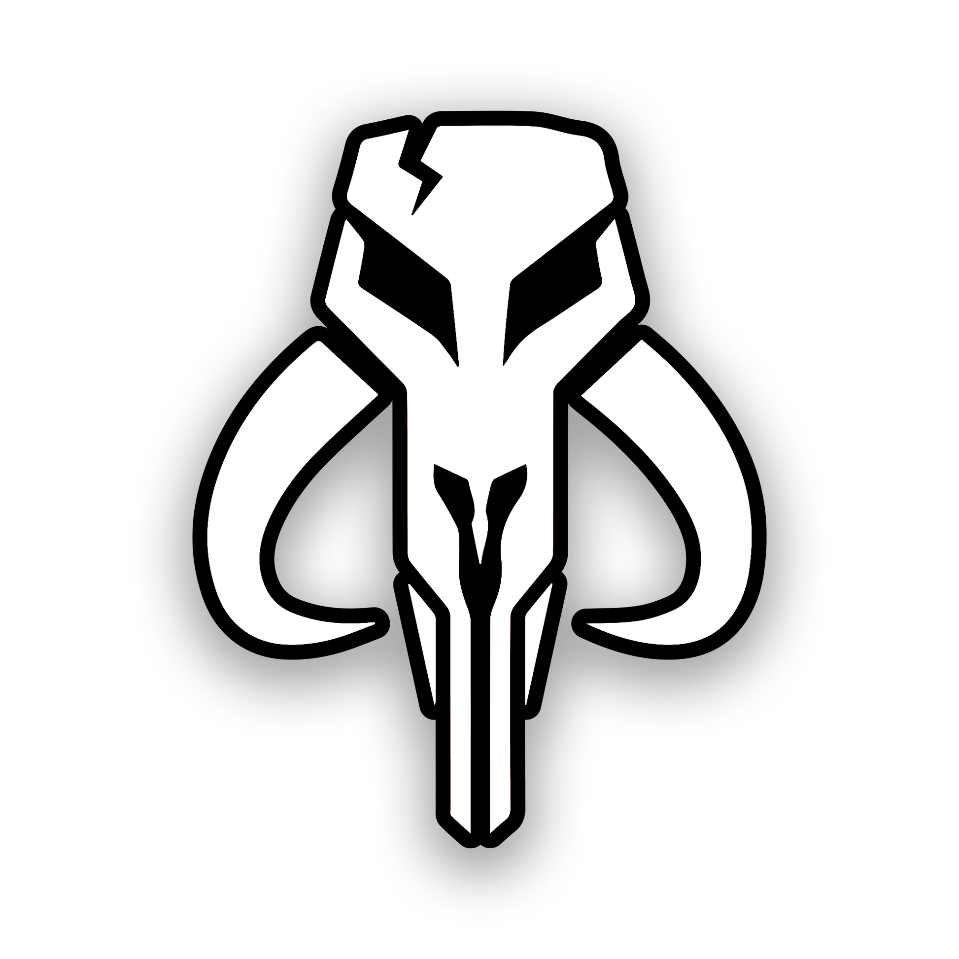 Custom Boba Fett inspired car emblem with bold engraved character design
