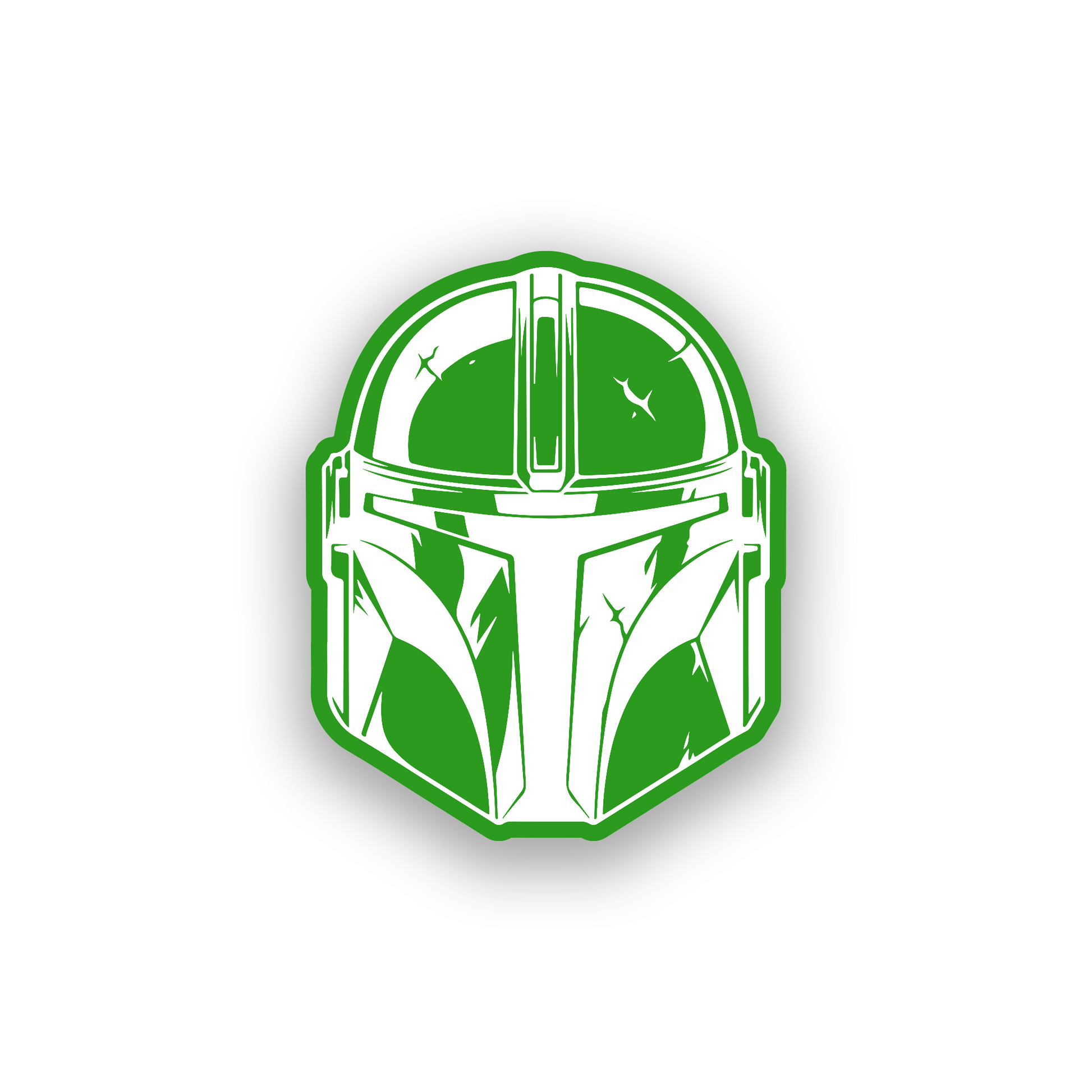 Engraved Mandalorian vehicle badge for personalized car or truck styling