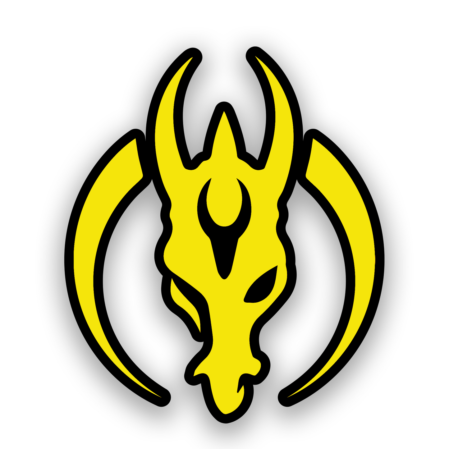 Star Wars inspired Mandalorian clan badge with clean engraved emblem artwork
