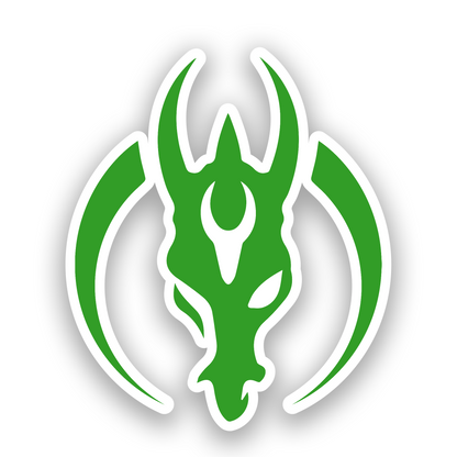 Sci fi Mandalorian crest car emblem with detailed engraved character inspired artwork
