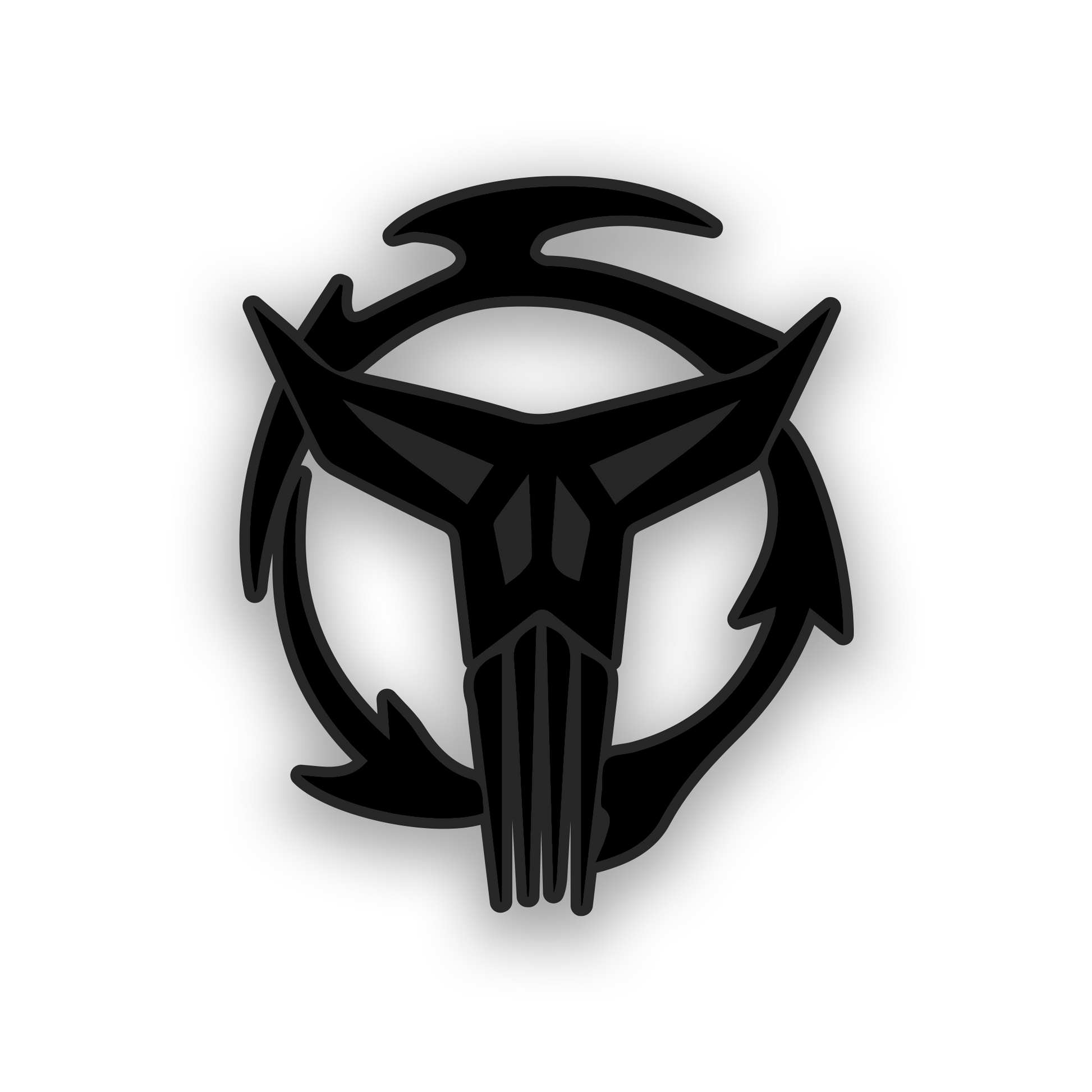Star Wars inspired car emblem featuring a Mandalorian Neo Crusaders style design