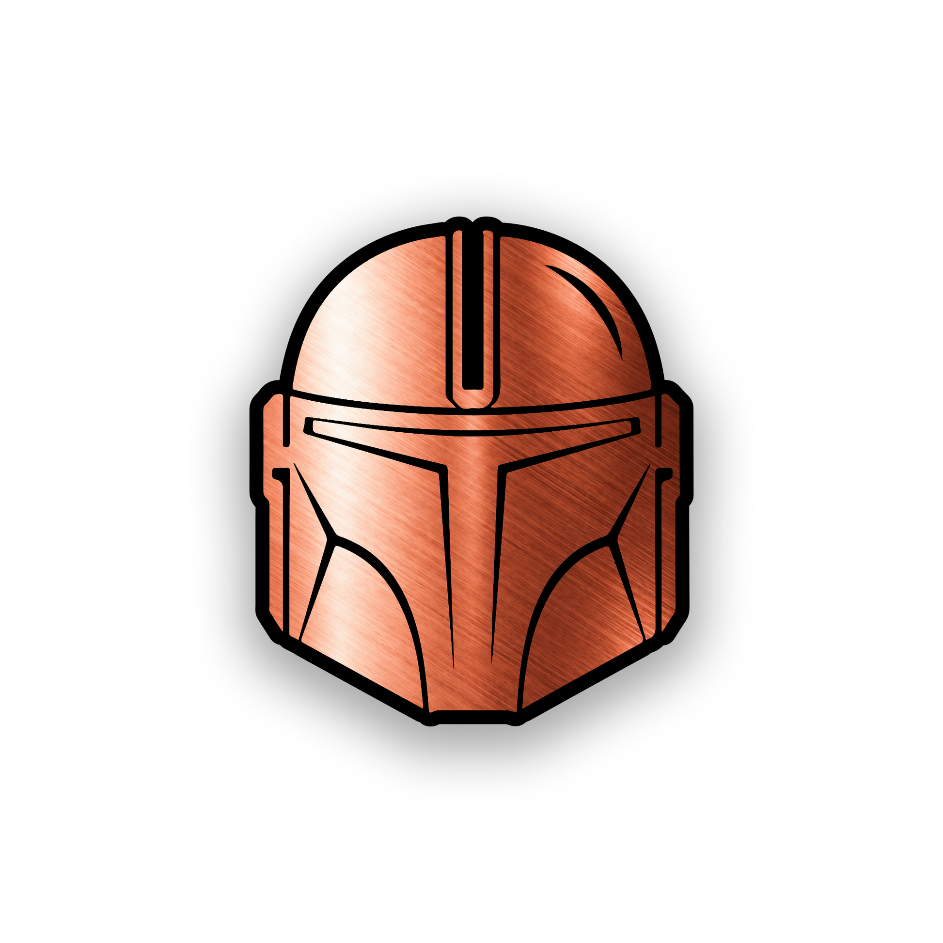 Custom Star Wars inspired Mandalorian badge with strong engraved automotive design