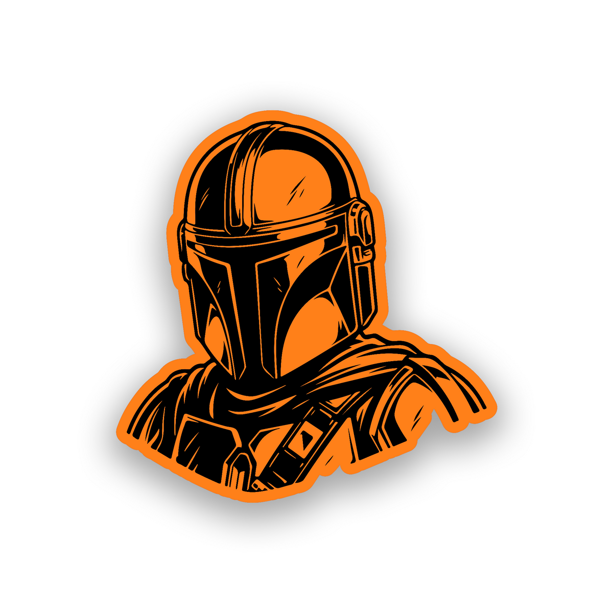 Engraved Mandalorian warrior vehicle badge for personalized car or truck styling