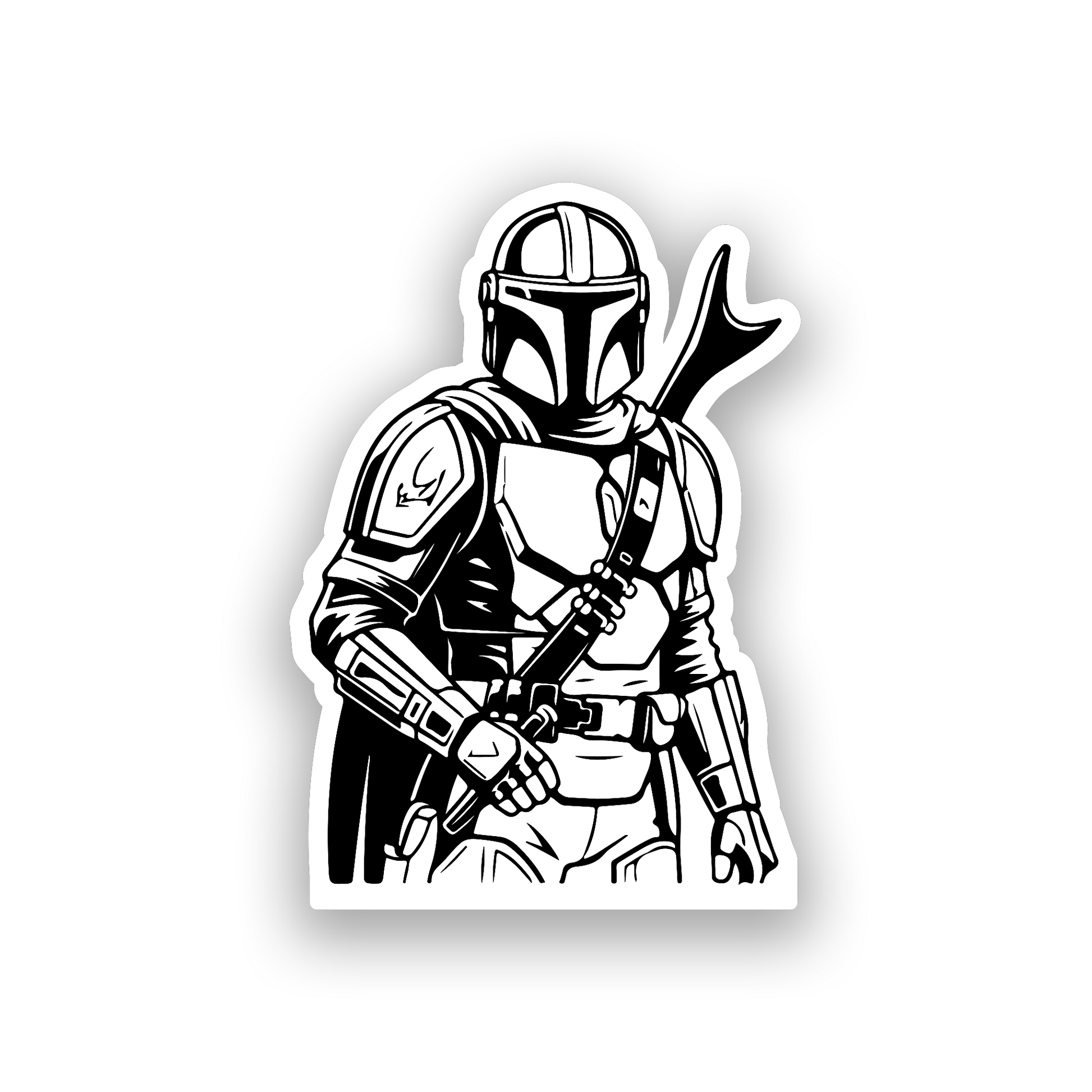 Laser engraved Mandalorian inspired badge for custom vehicle exterior styling
