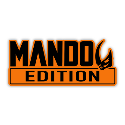 Engraved Mando Edition automotive emblem for car truck fender or exterior