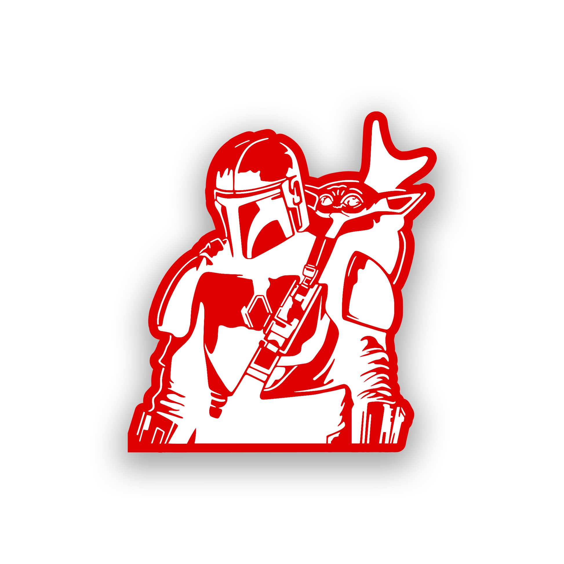 Engraved Mando inspired vehicle badge for personalized car or truck styling