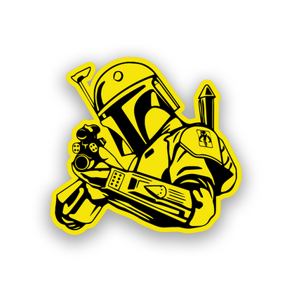 Custom Star Wars inspired Mando badge with bold engraved automotive styling