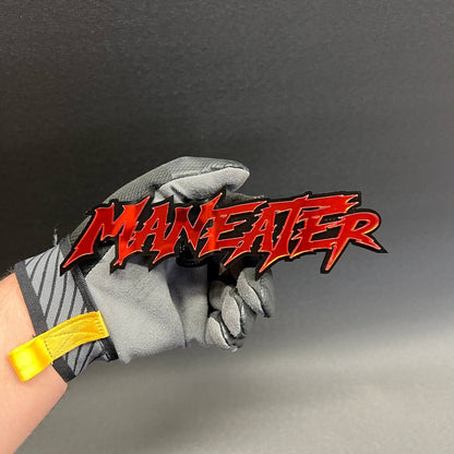 Performance style MANEATER car badge for tailgate, hood, or fender installation