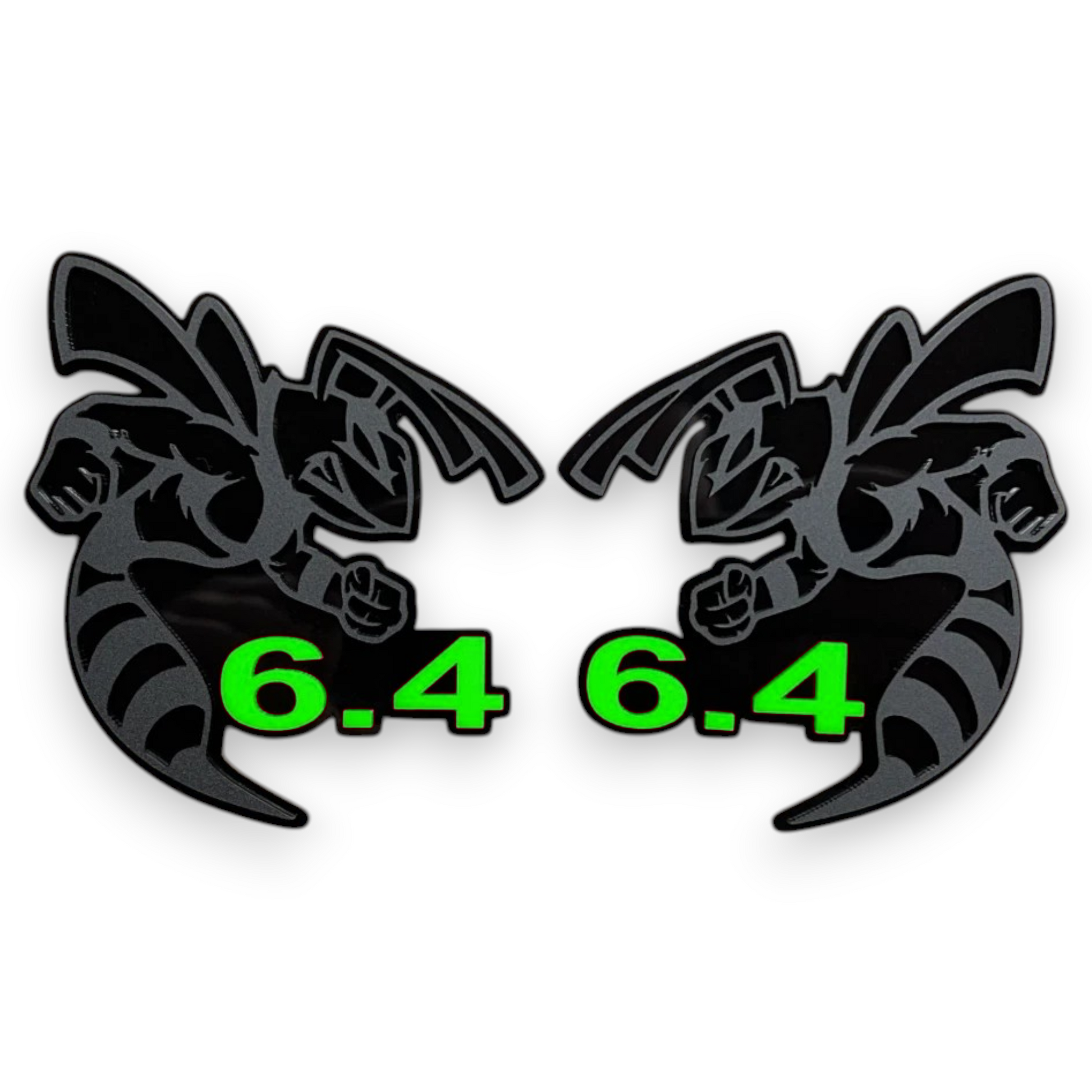 Custom matte black 6.4 HEMI Bee emblem for Dodge Challenger fender or hood application