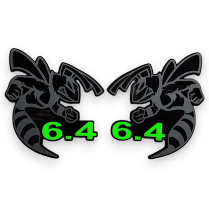 Custom matte black 6.4 HEMI Bee emblem for Dodge Challenger fender or hood application