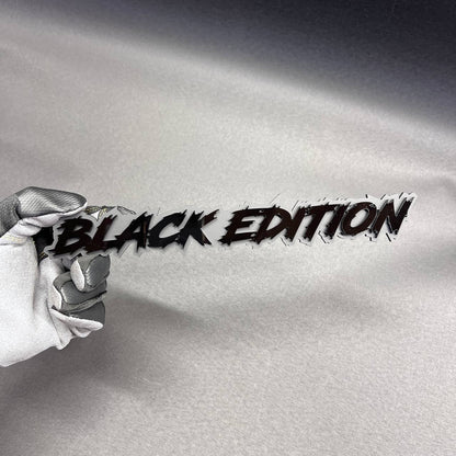 Black Edition exterior car badge designed for custom automotive styling
