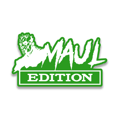 Maul Edition silver engraved automotive emblem with black lettering