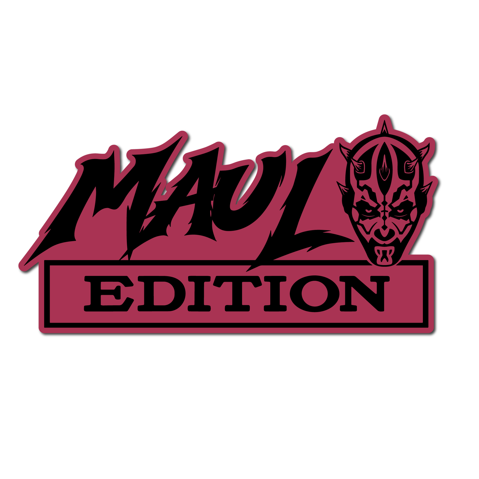 Engraved Maul Edition automotive emblem with silver metal look and black details