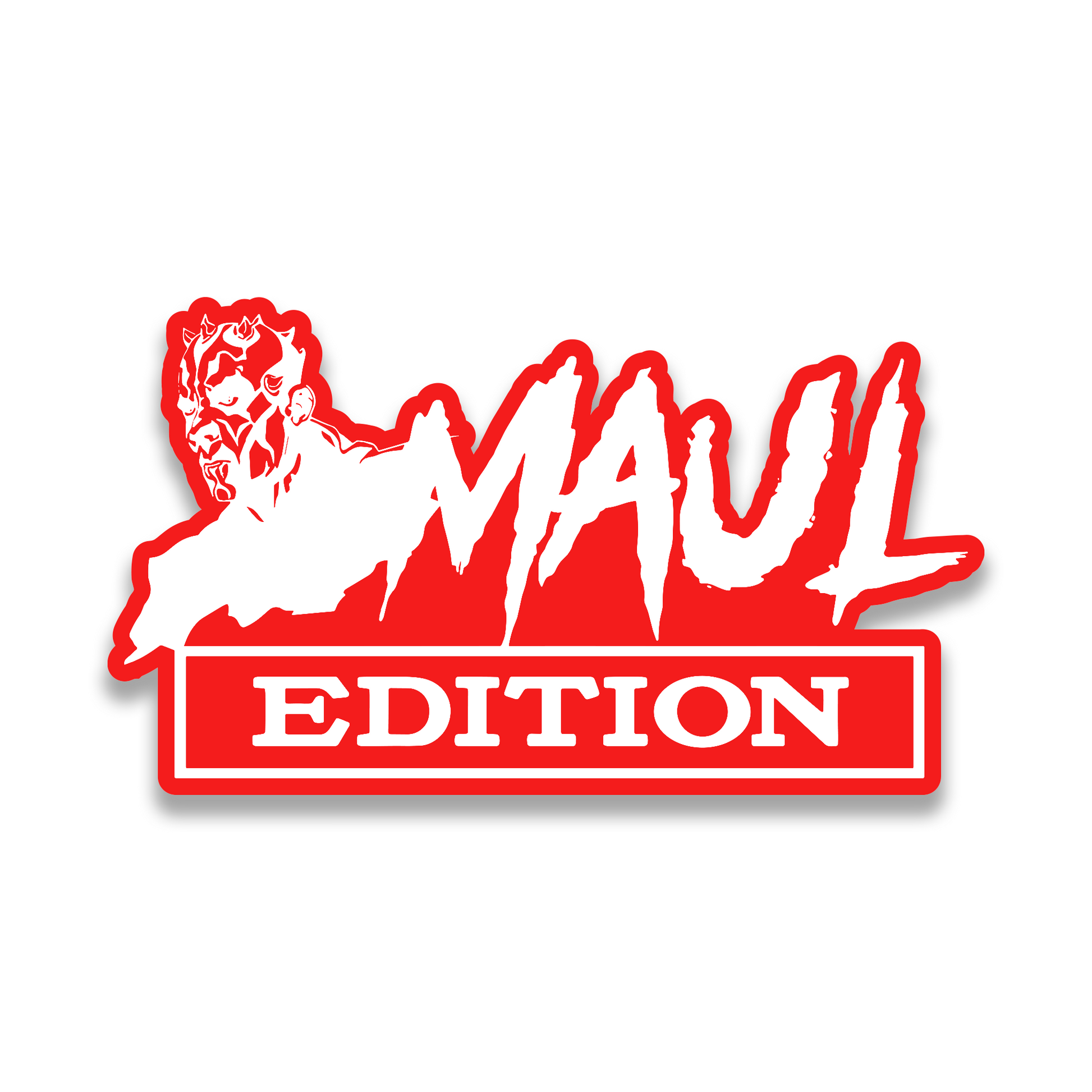 Maul Edition car exterior badge with engraved artwork and Edition text