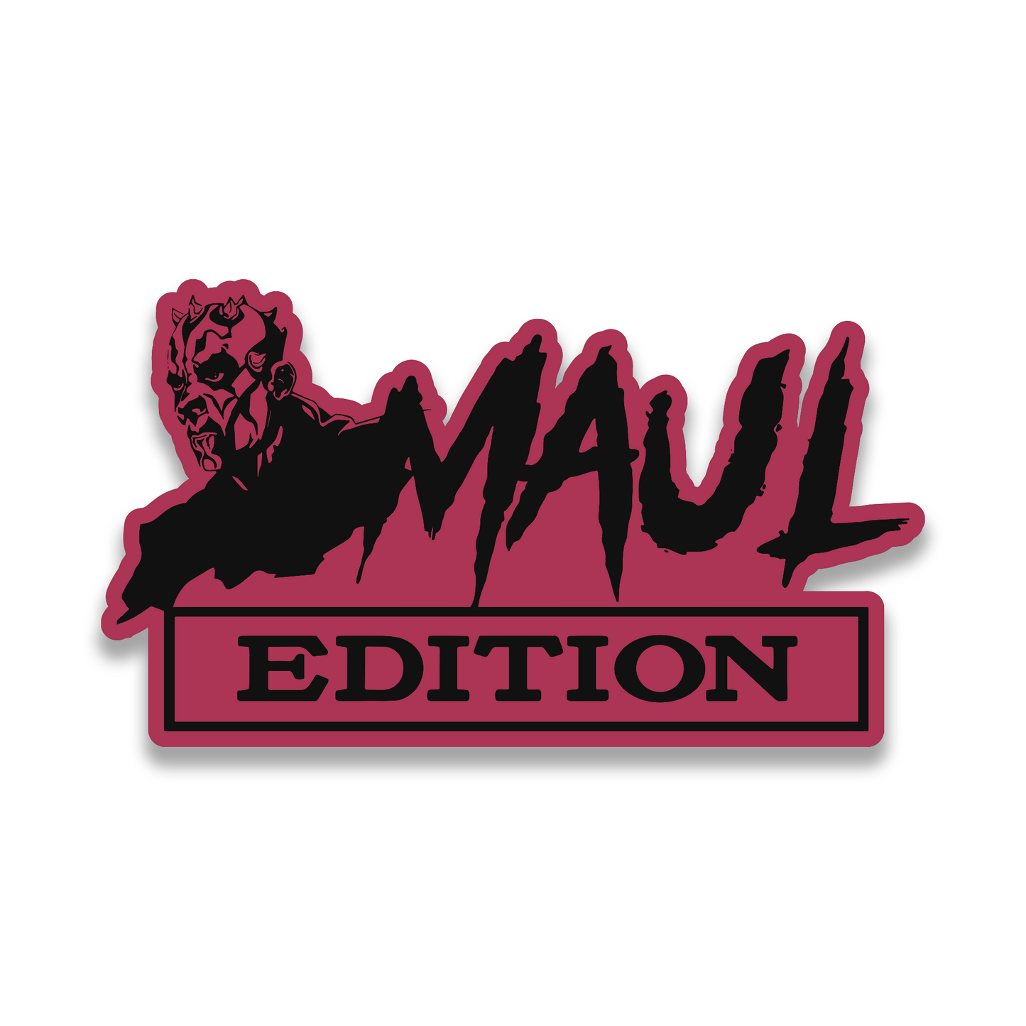 Maul Edition silver and black car fender badge with detailed engraving