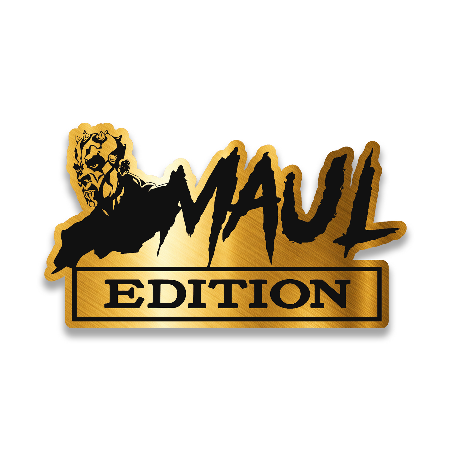 Maul Edition custom car emblem with brushed silver and black design