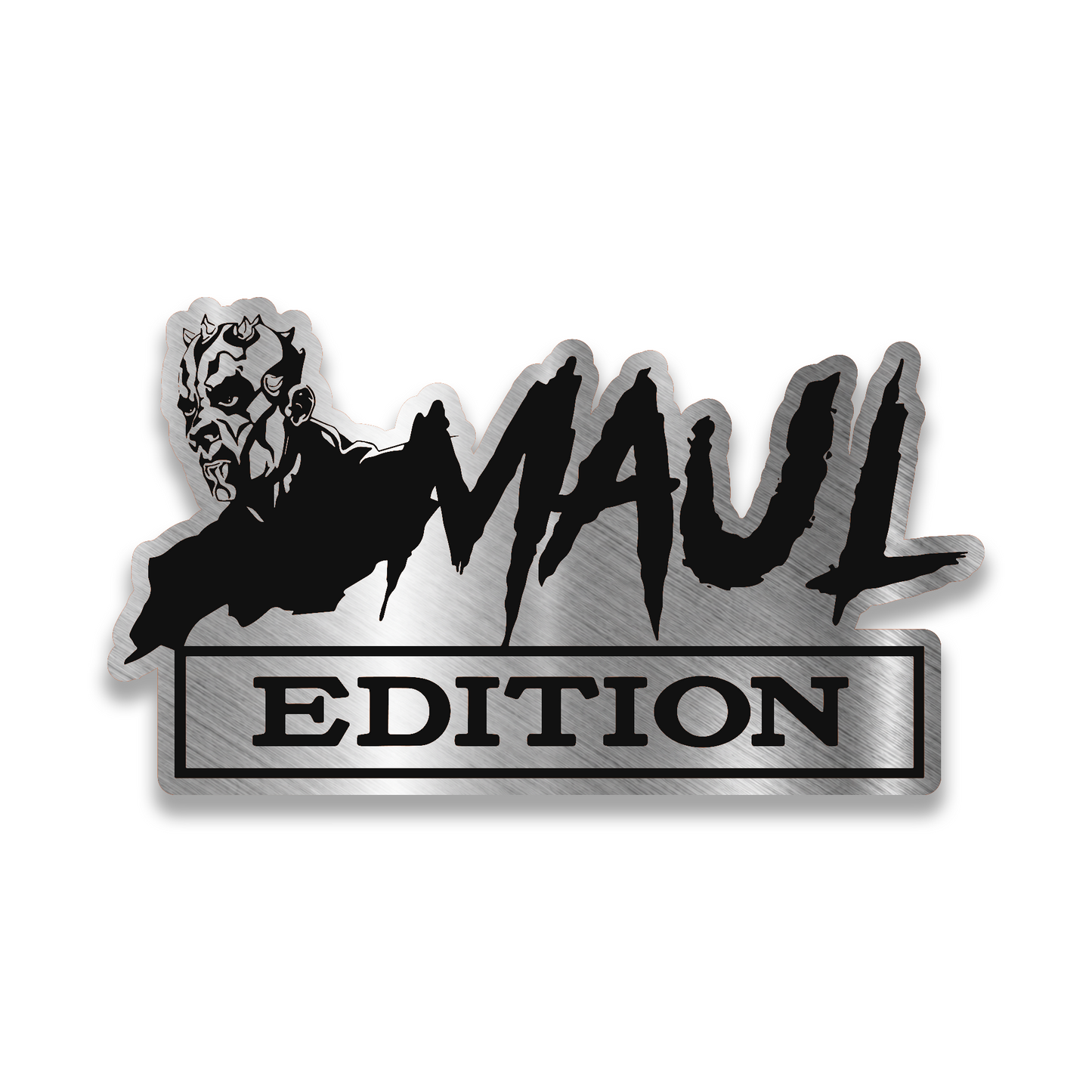 Maul Edition engraved car badge emblem with silver and black finish