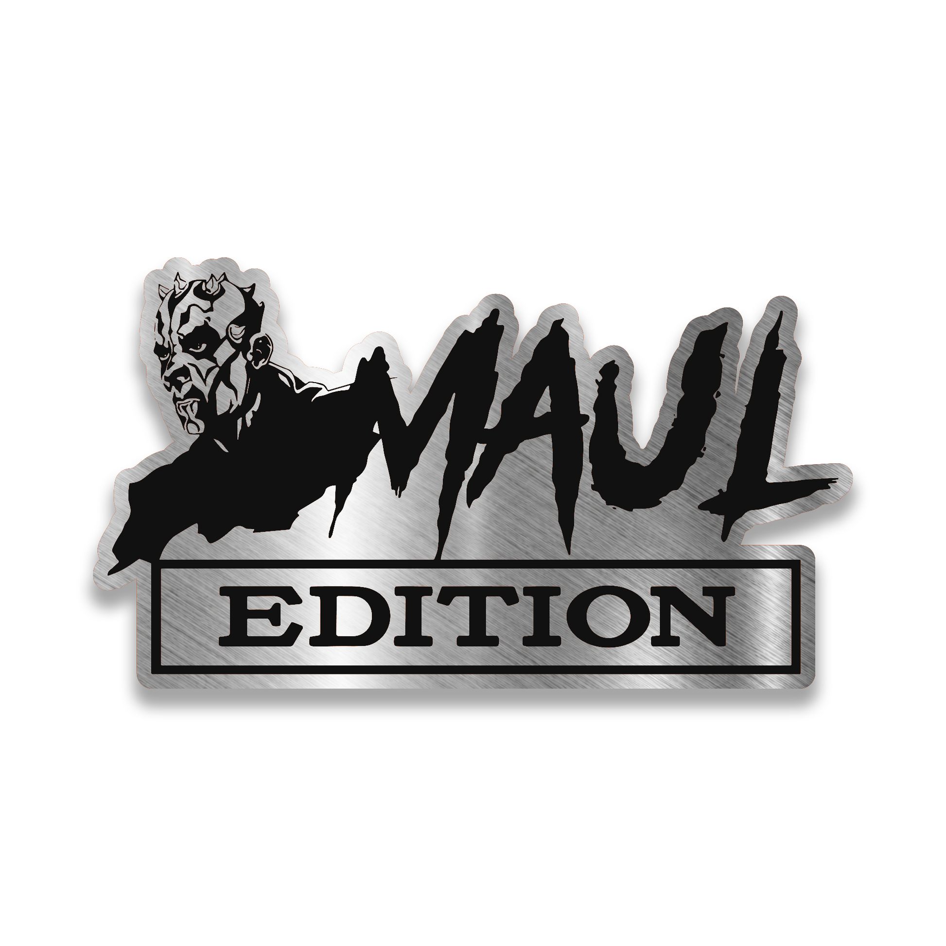 Maul Edition engraved car badge emblem with silver and black finish