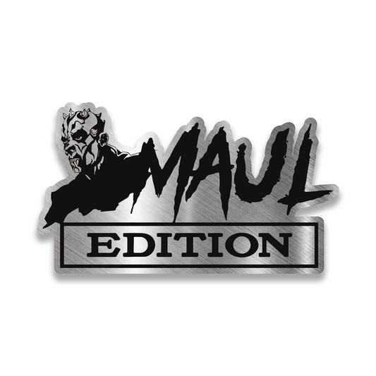 Maul Edition engraved car badge emblem with silver and black finish