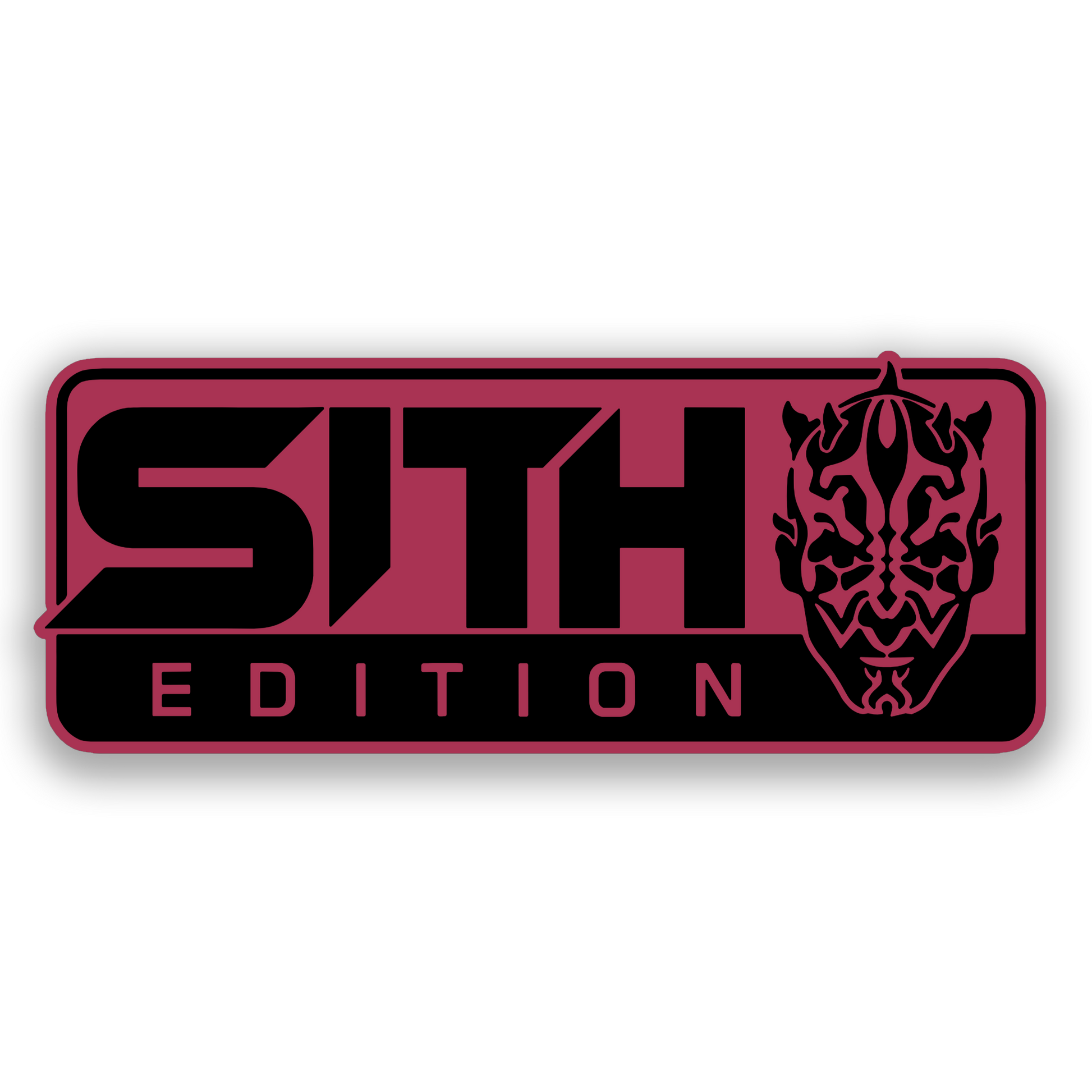 Engraved Maul Sith Edition vehicle emblem in black and brushed silver finish