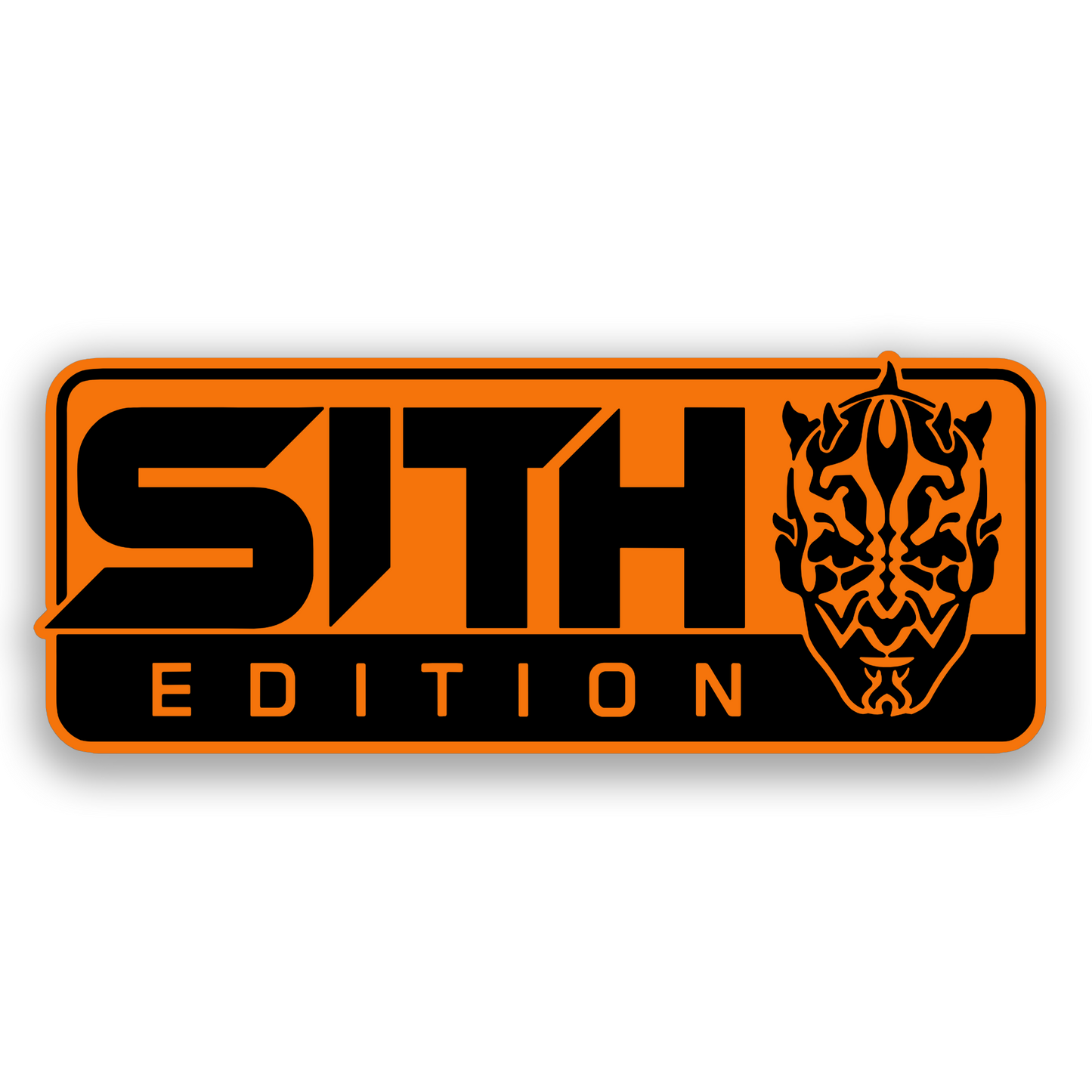 Maul Sith Edition exterior car emblem featuring brushed metal and black engraved design