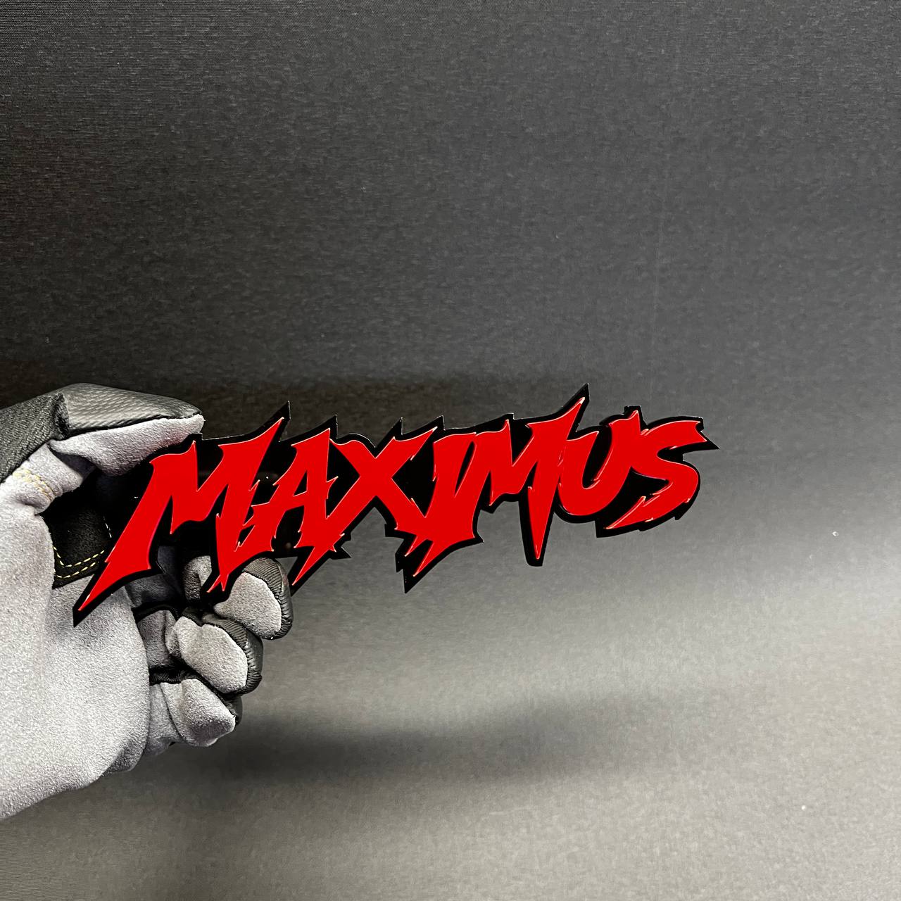 Custom MAXIMUS car emblem for fender tailgate trunk or side panel installation